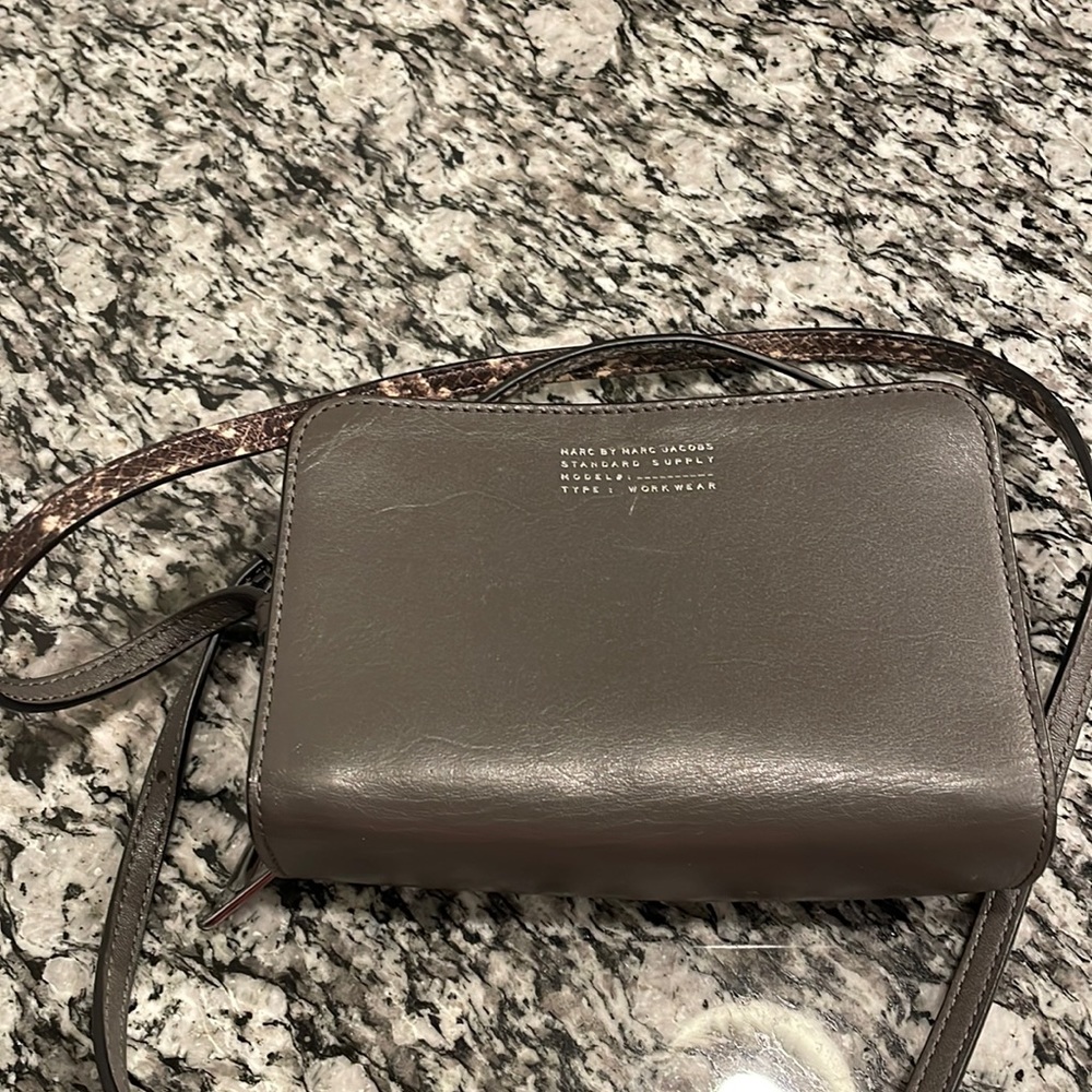Marc by Marc Jacobs Gemini Crossbody Grey and Snakeskin Leather